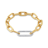 Large Paperclip Link Diamond Bracelet - Dracakis Jewellers